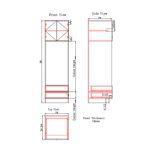 Picture of 2 Drawers Oven Pantry Cabinet